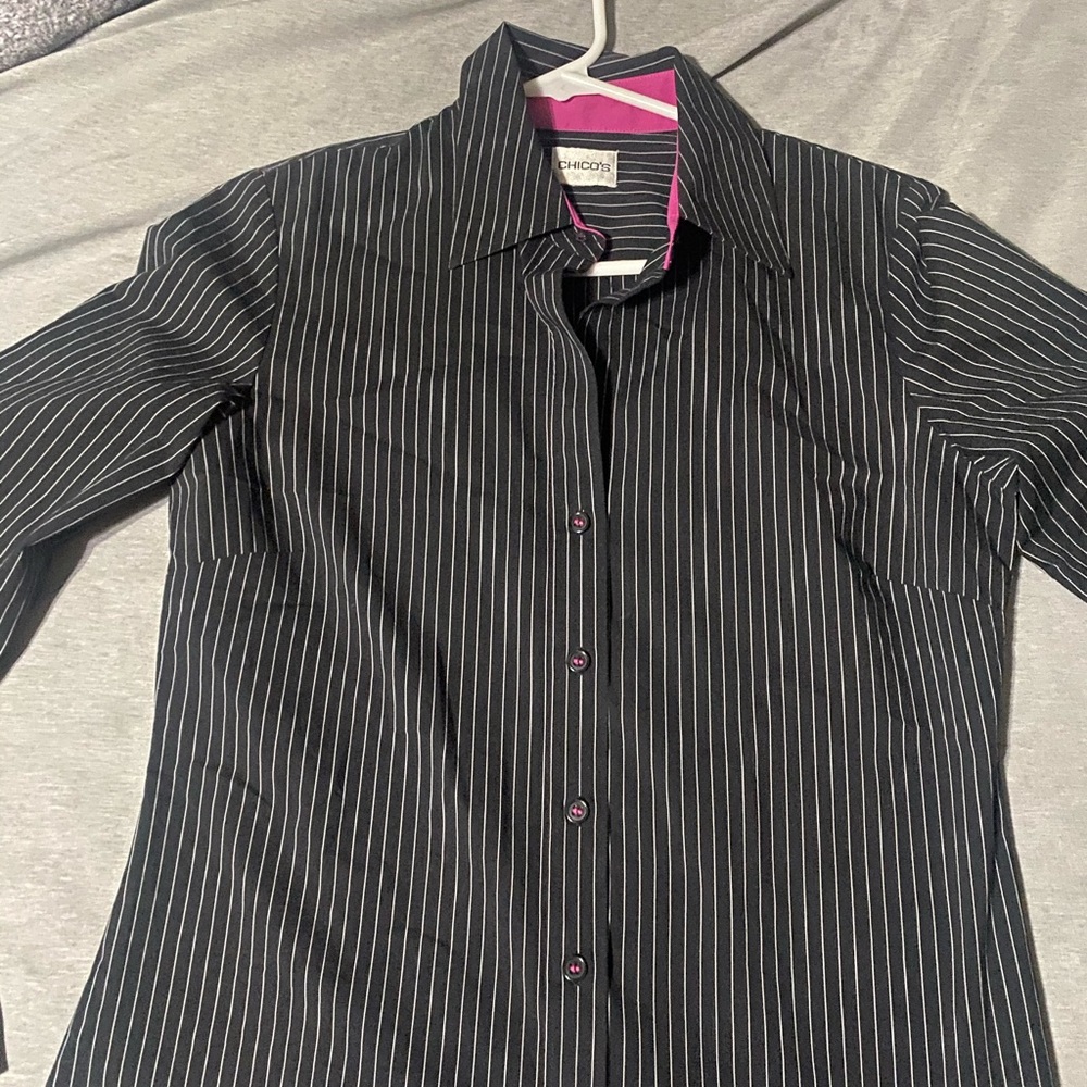 Chicos button up slim fit stripped